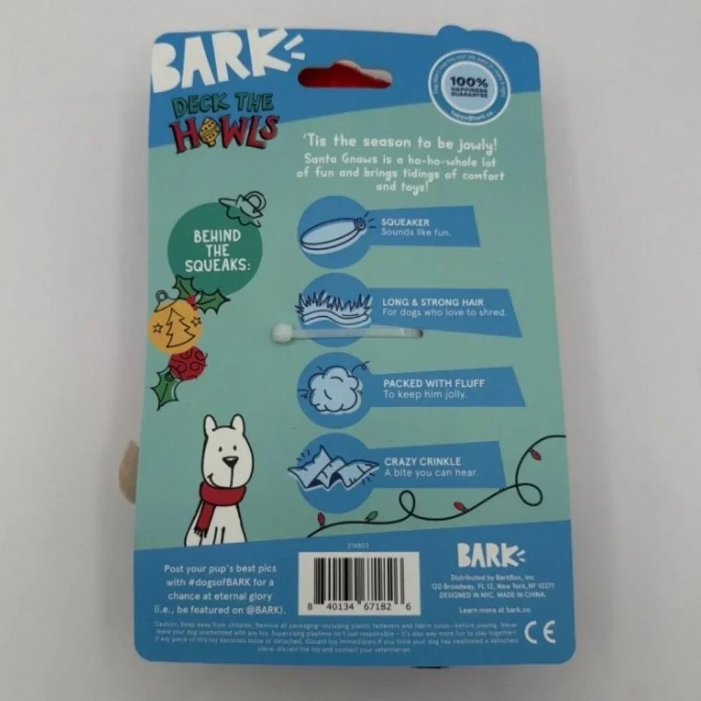 Bark‎ Deck The Howls Santa Gnaws Squeaker Dog Toy